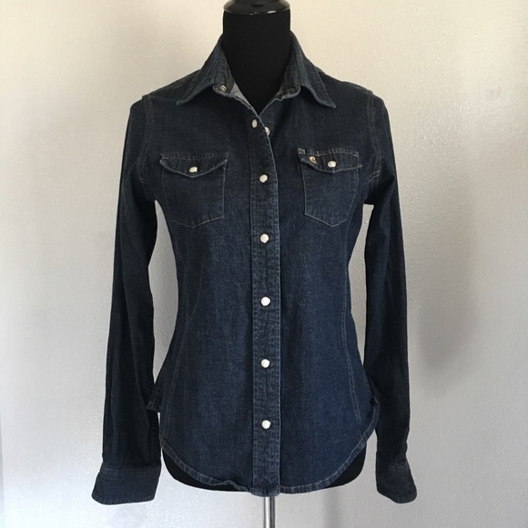 carhartt denim snap front shirt